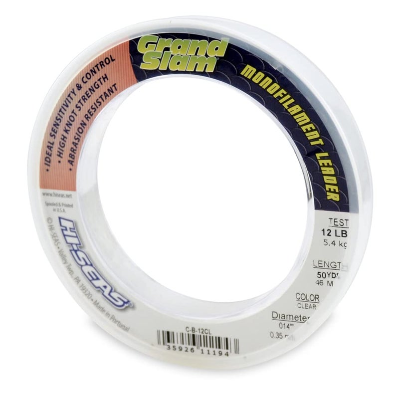 HI-SEAS Grand Slam Monofilament Leader, 12-Pound Test, Clear - Image 1